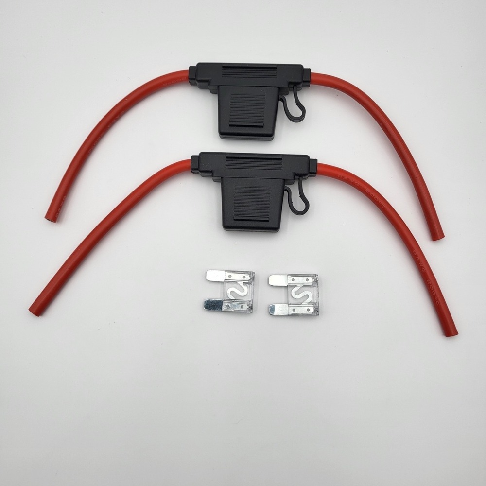 2 Pack Inline Maxi Fuse Holder 6 AWG 12V Automotive w 80A Fuses Heavy Duty